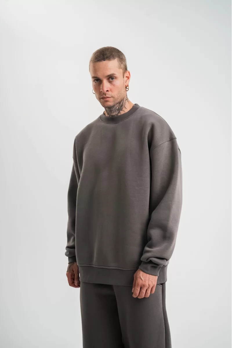 Uzun Kol Bisiklet Yaka Basic SweatShirt