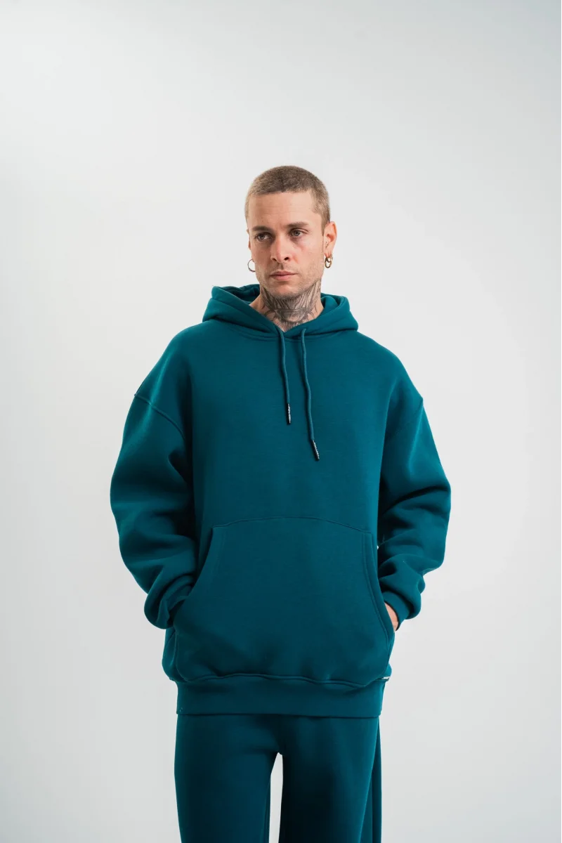 Unisex Double Oversize Kapşonlu Basic SweatShirt 