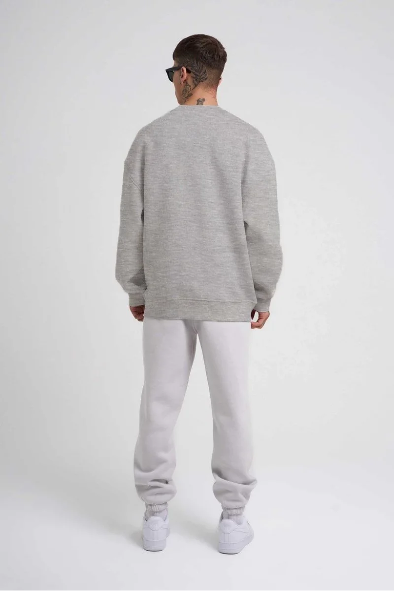 Unisex Biskilet Yaka Üç İplik SweatShirt 