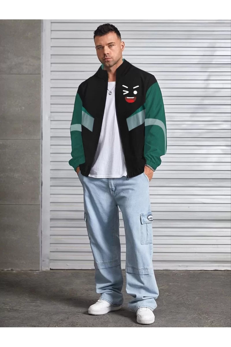 Unisex Uzun Kollu Paraşüt Kumaş Rüzgarlik 