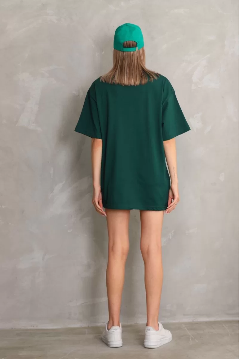 Unisex Bisiklet Yaka 20/1 Düz Oversize T-Shirt