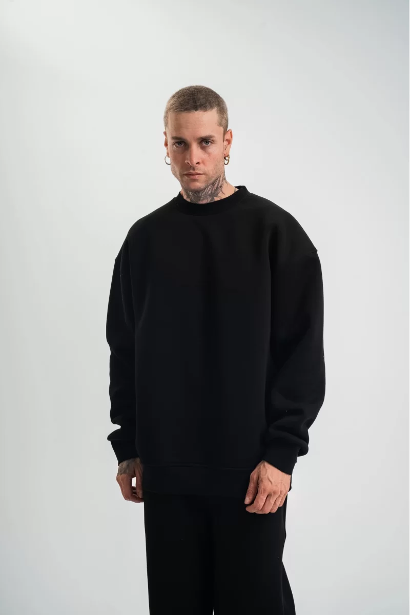 Uzun Kol Bisiklet Yaka Basic SweatShirt 