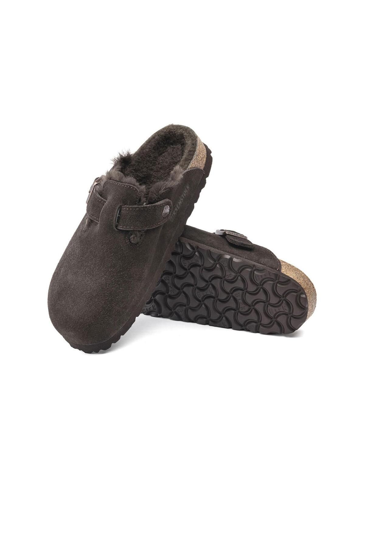 Boston Suede Shearling Kadın Terlik