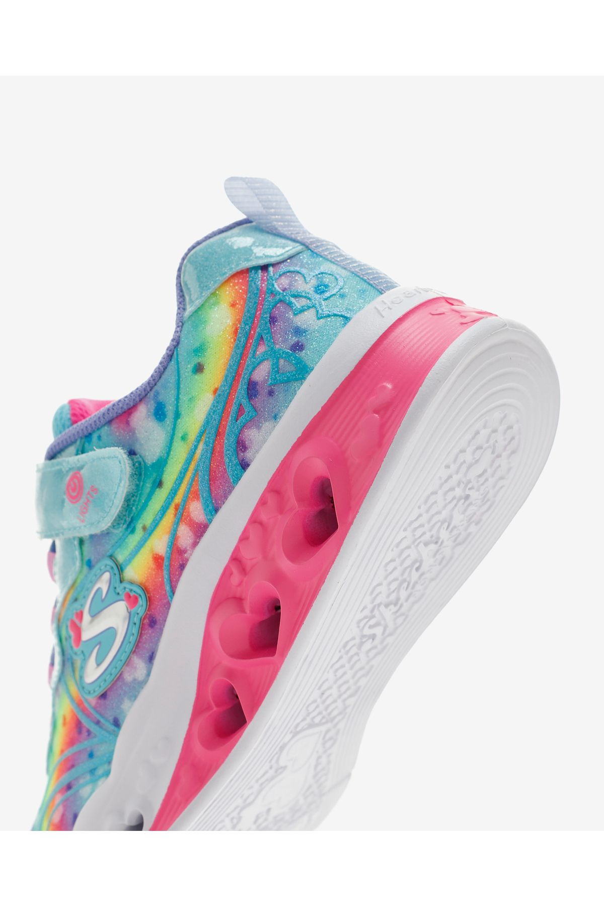 Flutter Heart Lights - Groovy Swirl Büyük Kız Çocuk Mavi Işıklı Spor Ayakkabı 303253l Tqhp