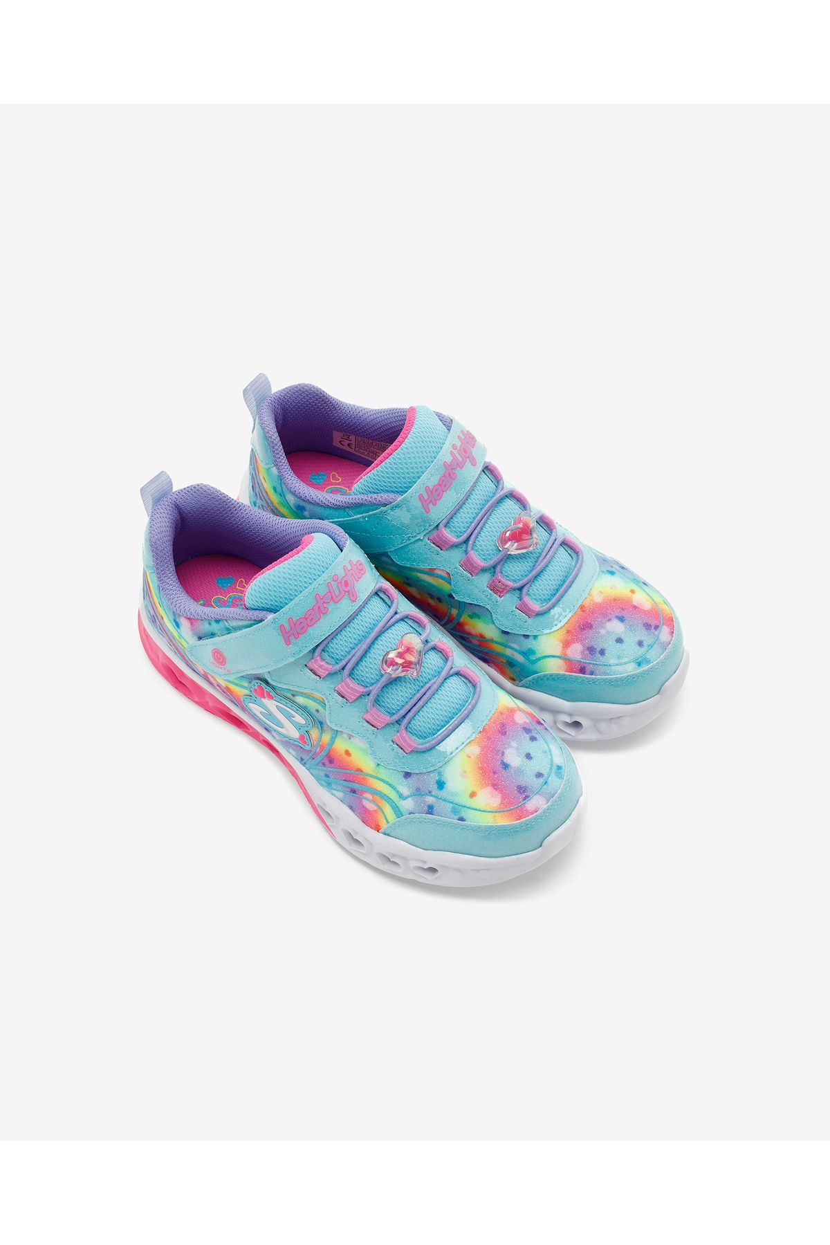 Flutter Heart Lights - Groovy Swirl Büyük Kız Çocuk Mavi Işıklı Spor Ayakkabı 303253l Tqhp