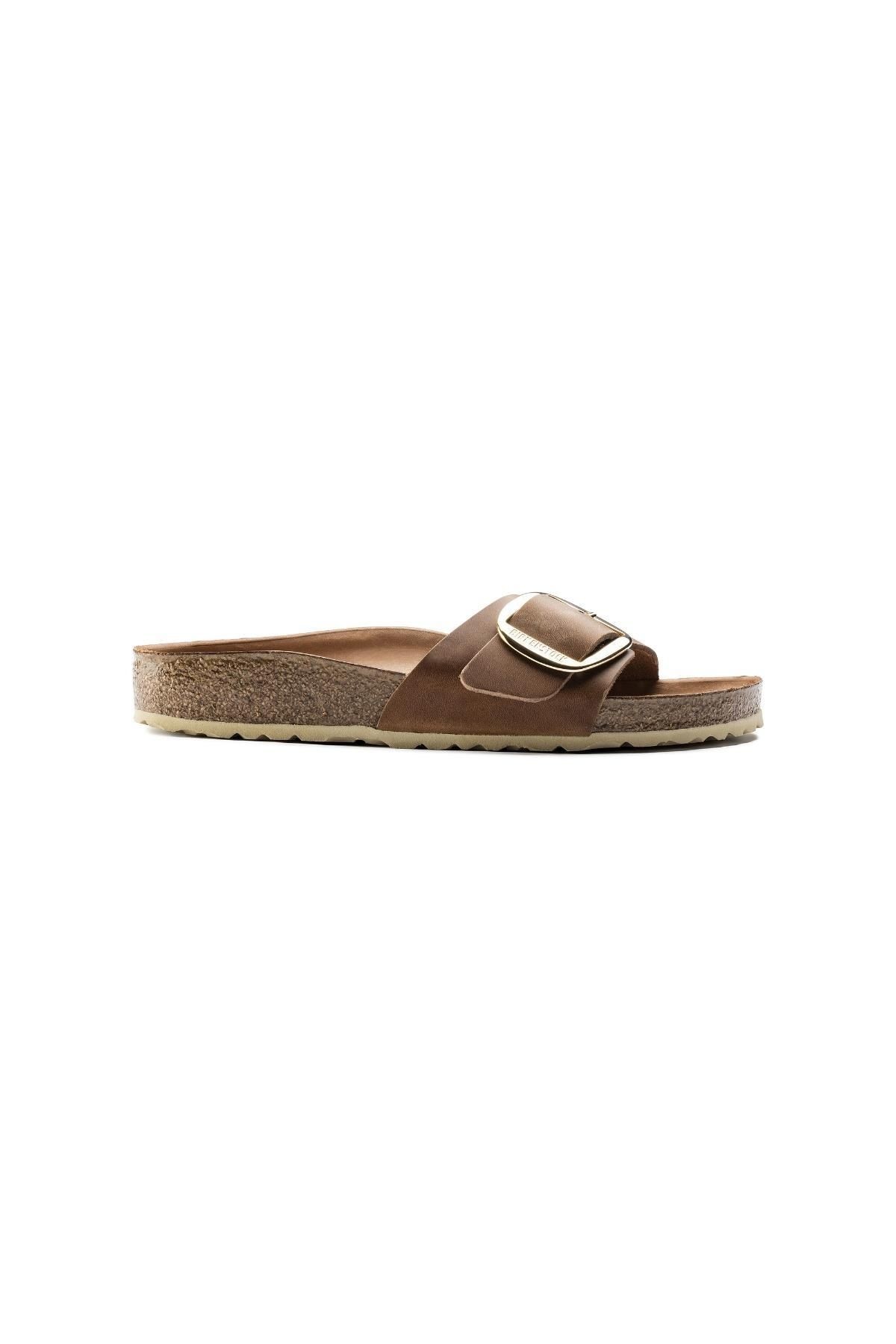 1006525 Madrid Big Buckle Kadin Terlik Kahve