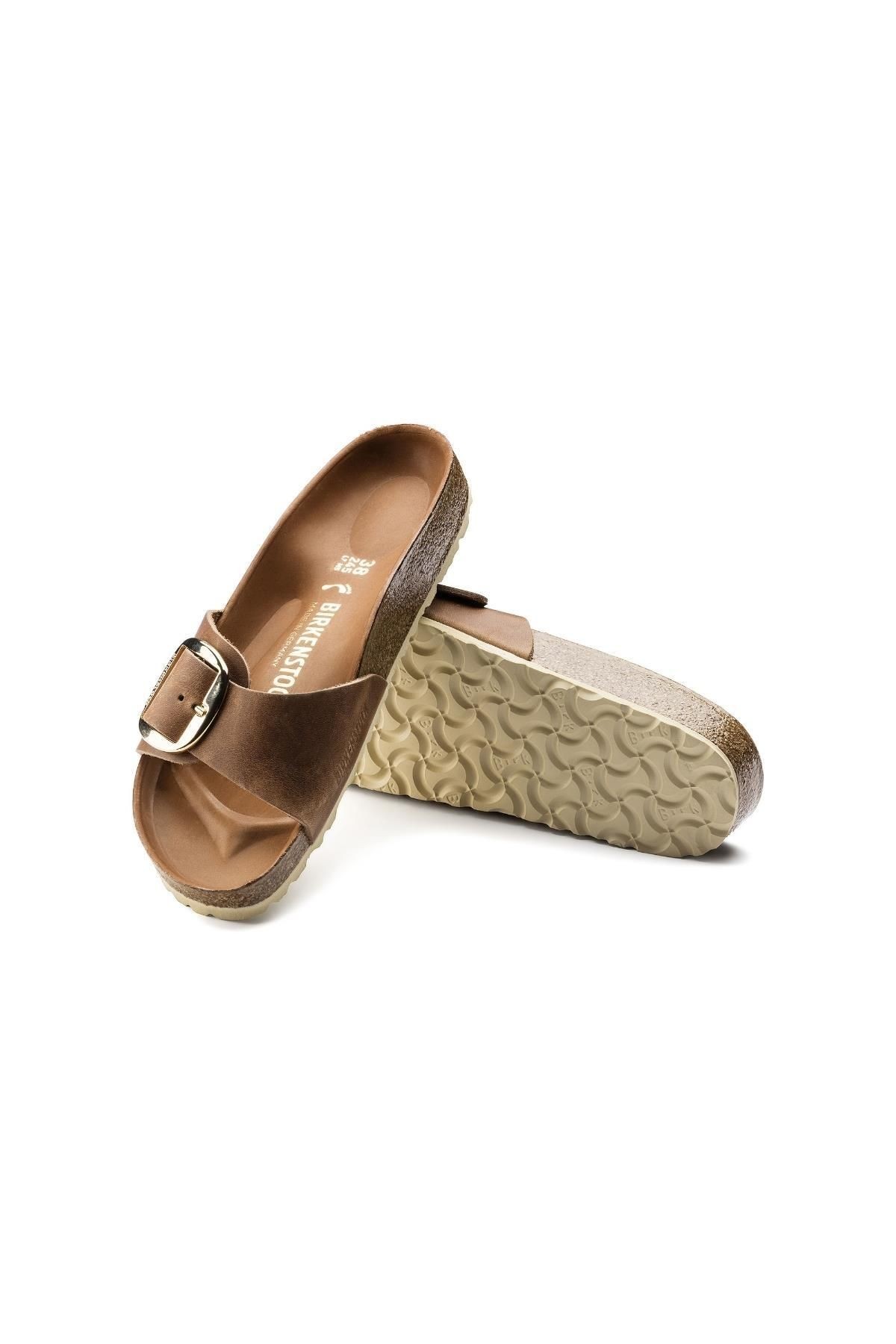 1006525 Madrid Big Buckle Kadin Terlik Kahve
