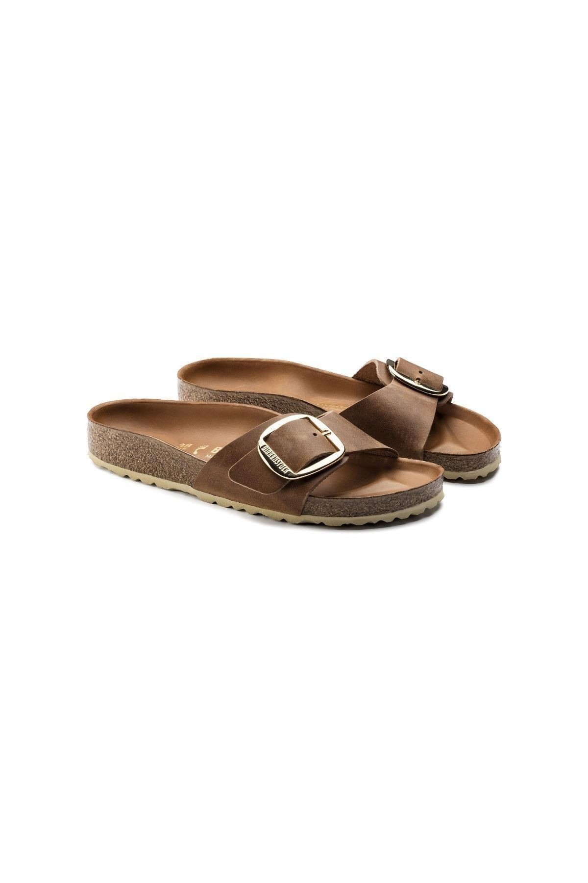 1006525 Madrid Big Buckle Kadin Terlik Kahve