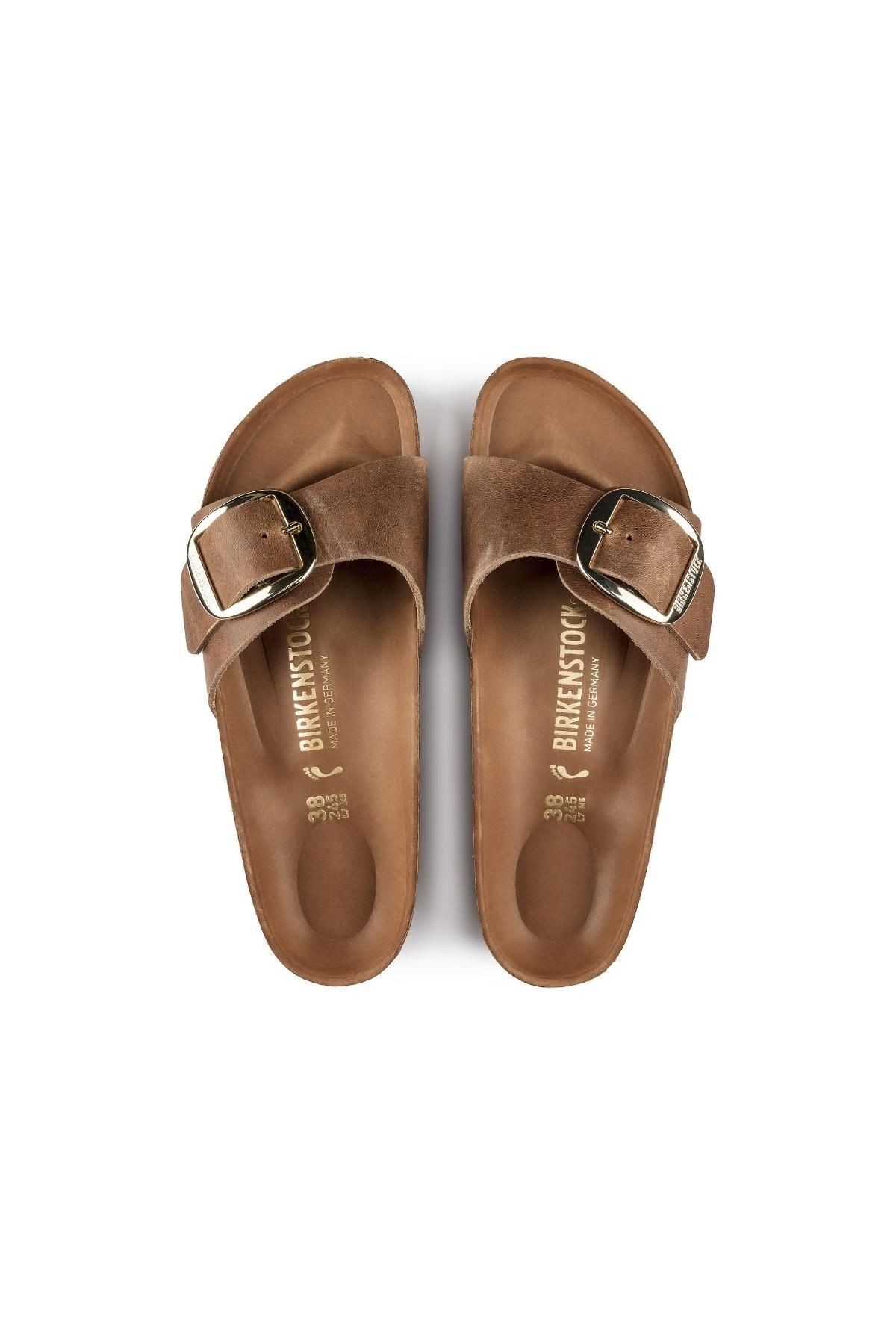 1006525 Madrid Big Buckle Kadin Terlik Kahve