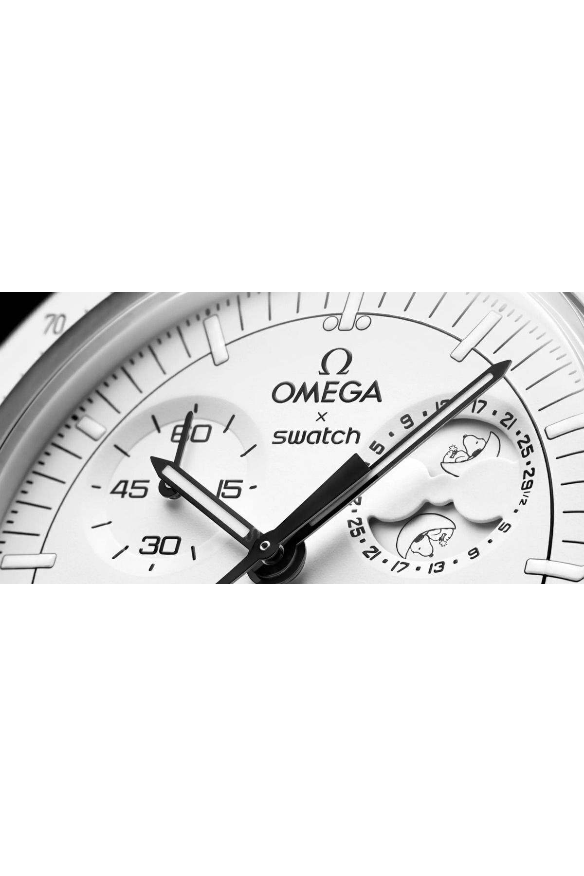 x Omega Bioceramic Moonswatch Mission To Moonphase Snoopy White