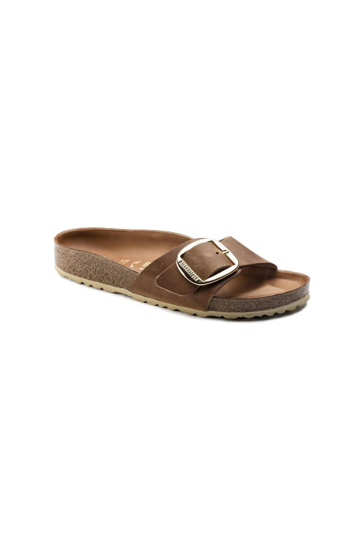 1006525 Madrid Big Buckle Kadin Terlik Kahve