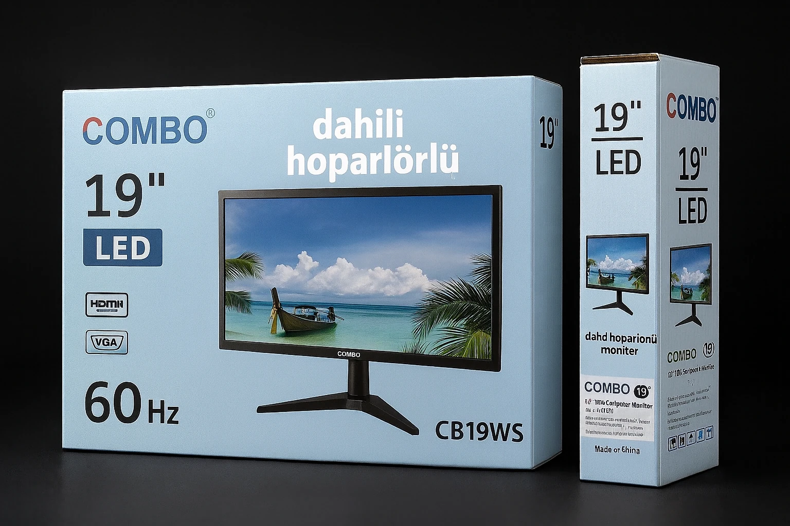 19'' Hoparlörlü Monitör VGA&HDMI 