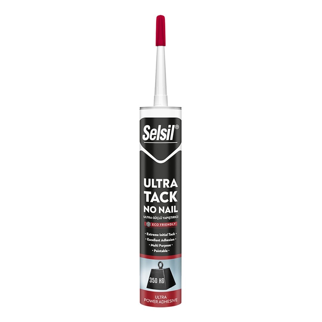 Selsil ( 290ml ) (Ultra Tack No Naıl) Montaj Yapıştırıcı (Metal & Cam & Pls.& Ahşap & Beton) Beyaz ( 350kg)*12=K