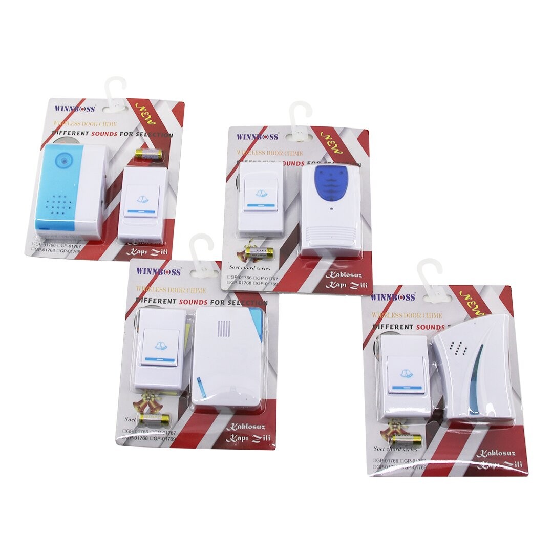 wınnboss Door Chıme Gp-1766-1767-1768-1769 ( wireles Kablosuz ) Kapı Zili ( Pilli ) (100mt Çekim)*120