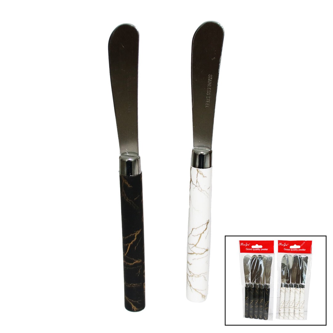 Pinyu-117 ( 5pcs ) Uzun Kahvaltı Bıçak & Mermer Desen Saplı*20x18