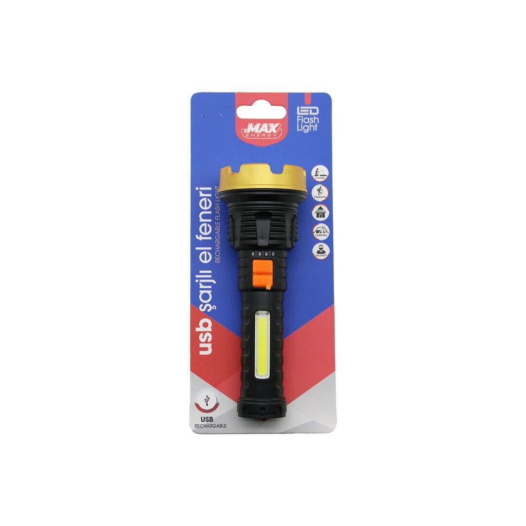 Zmax Energy Max-3153 ( Küçük=15cm ) ( 2in1= Osl Led & Cob Led ) ( Usb Şarjlı ) El Feneri *96