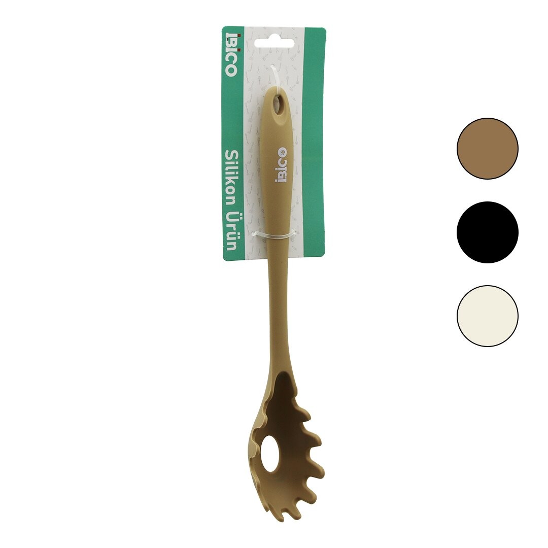 Ibico I22-033 ( Silikon & Renkli ) Makarna & Salata Kaşık ( 28.5cm )*12x6