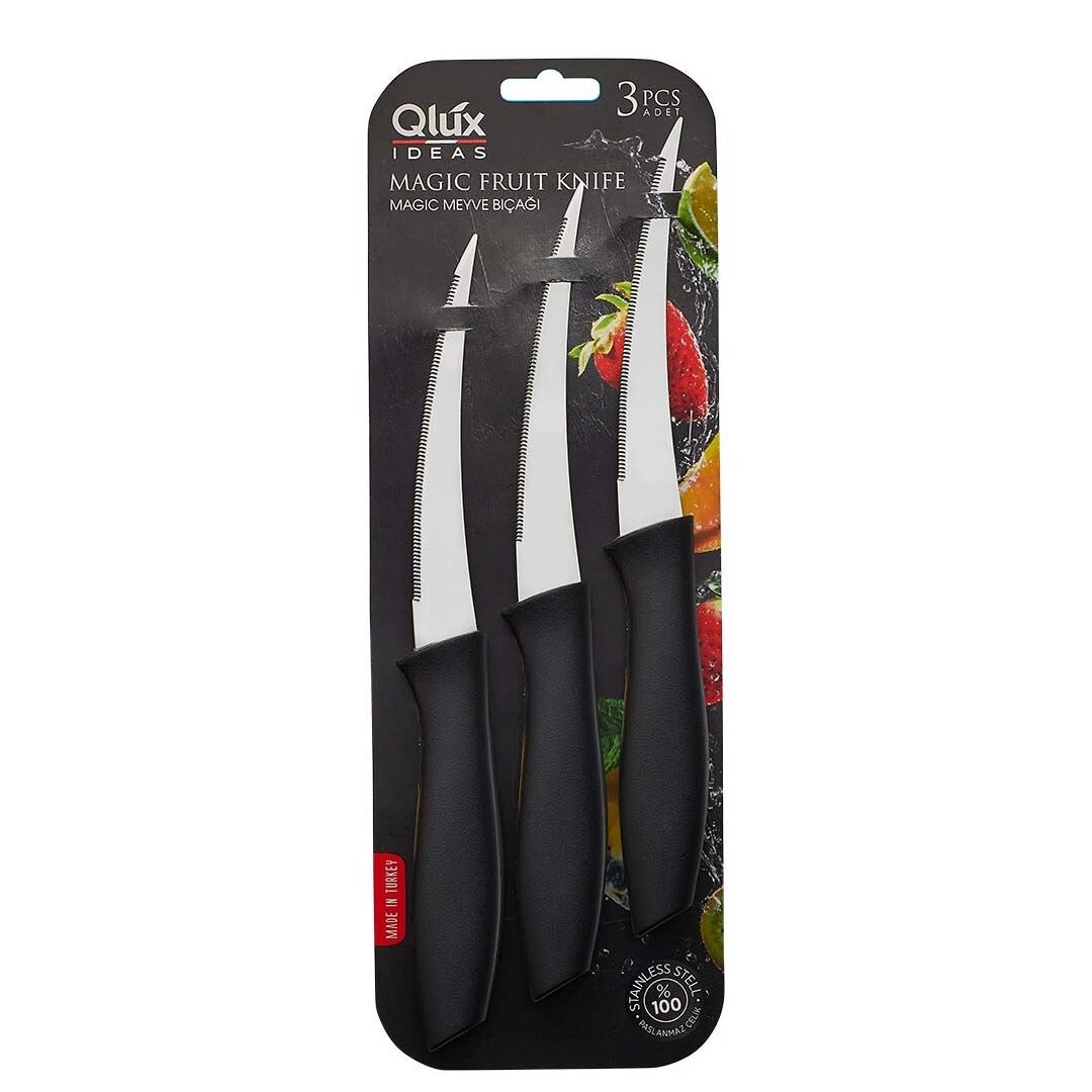 Qlux Bsf-00866 Magıc ( 3pcs ) ( Tırtırlı ) Meyve Bıçak*30