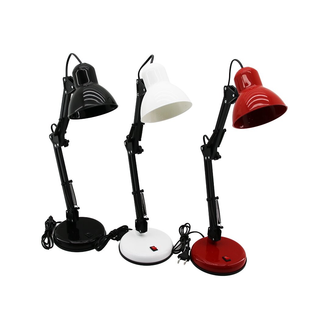 Telmax ( Metal Akrobat Ayaklı ) Elektrikli Masa Lambası ( Renkli Plastik Tabla & Kafa )*6
