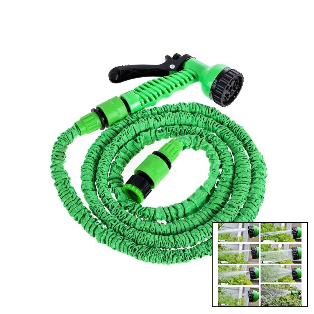 Bestchoice ( 2.5---7.5mt Poşetli ) Uzayan Bahçe Hortumu 7 Fonksiyon Tabancalı*30
