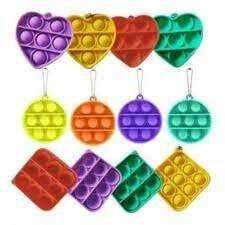 Ysf ( Popit ) Anahtarlık ( Renkli Silikon ) ( Mix Şekil= Kalp & Hayvan & Forma & Hayvan & Geometrik )*25x8
