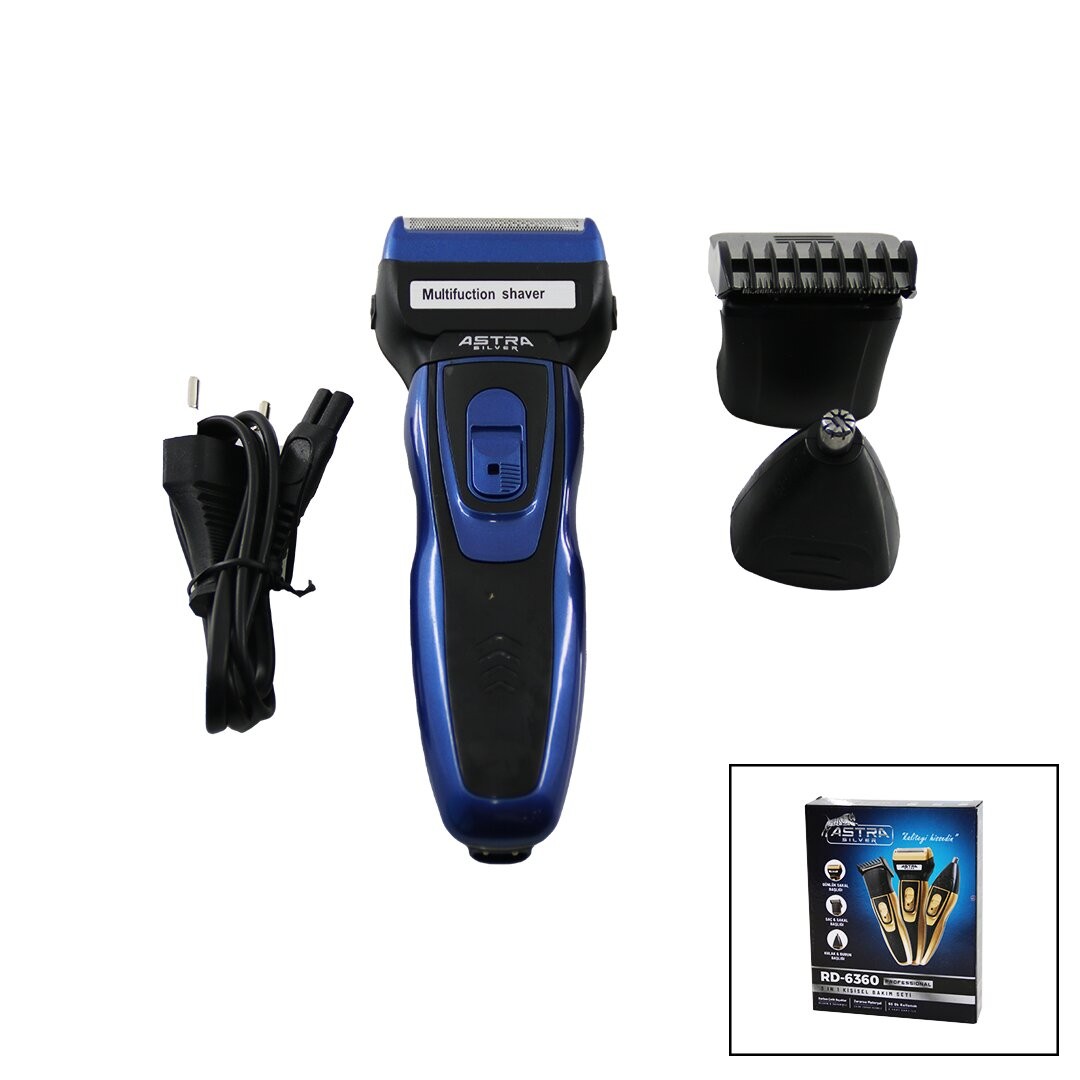 Astra Sılver Rd-6360 ( 3ın1 ) Kişisel Bakım Seti ( Saç Sakal Kesme & Günlük Sıfır Sakal & Kulak & Burun ) Traş Makinesi*60