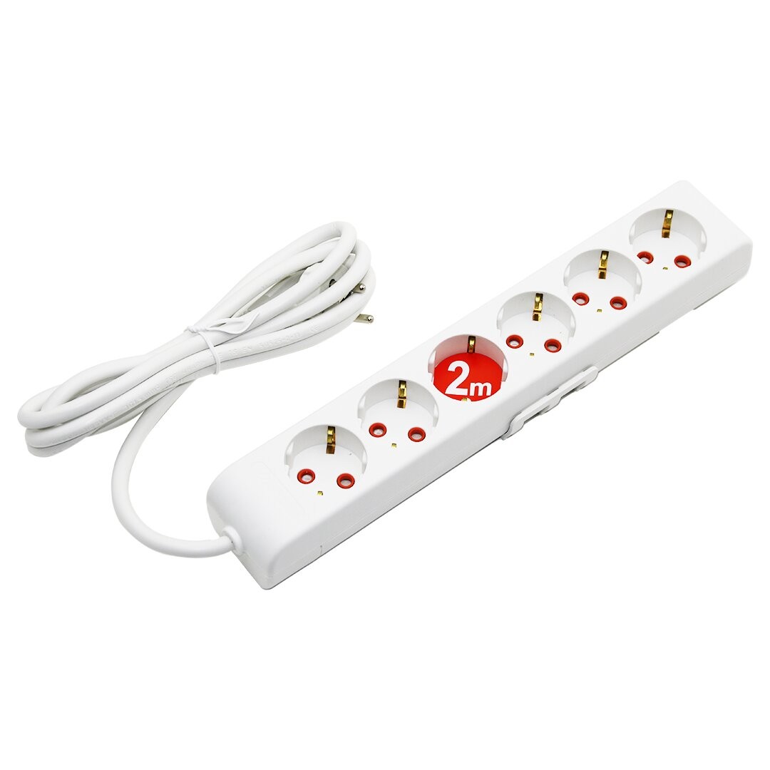 Rı-Tech ( 6lı - 2mt ) Uzatma Kablo & Topraklı Grup Priz ( 001 175 610002 02 00 )*12