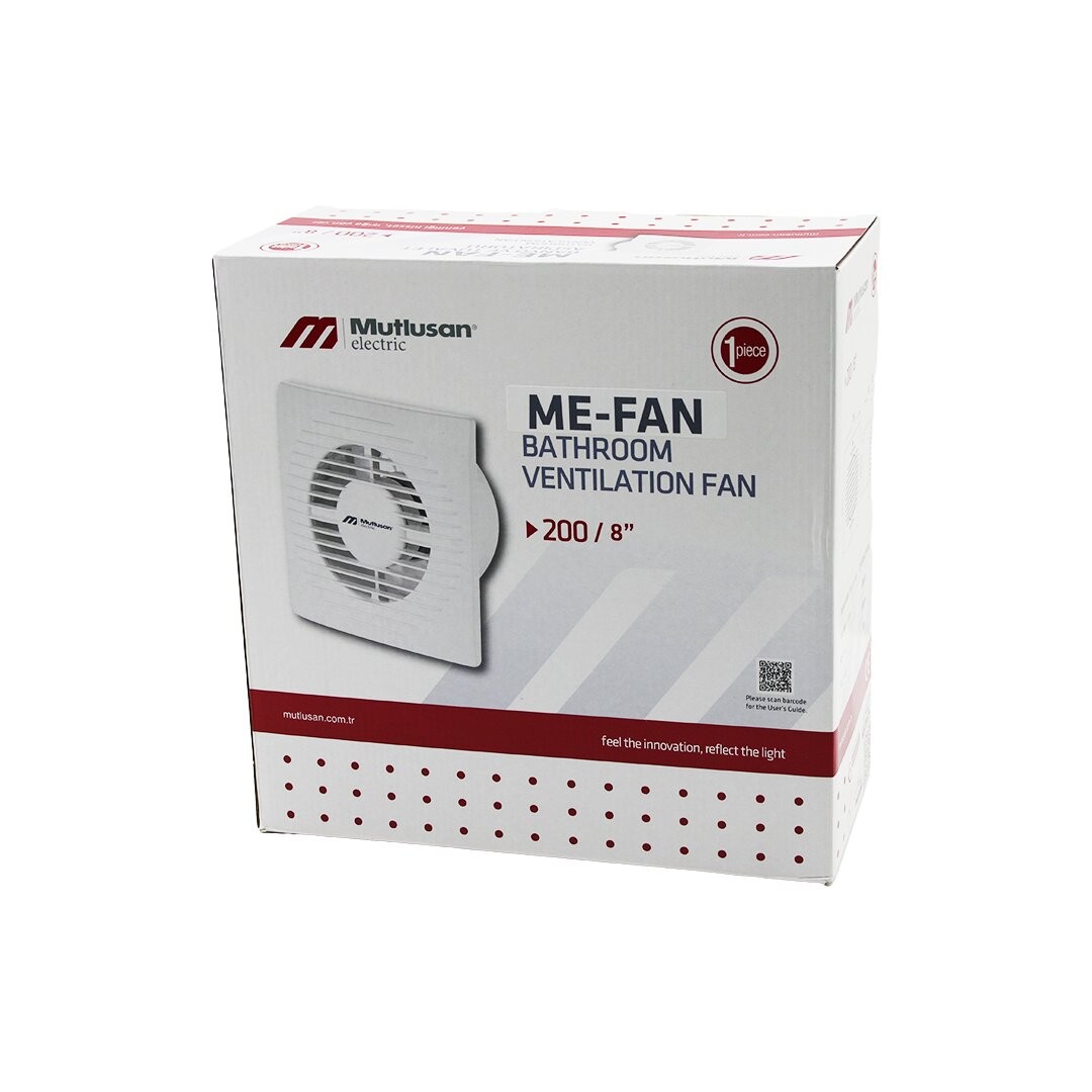 Mutlusan-001 211 000 200 00 00 Me-Fan (200) (8") Banyo Tuvalet Havalandırma Aspiratörü (40w) (1000rpm) (200m3/H)*6