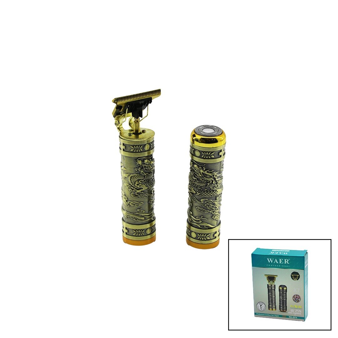 waer wa-2074 X7 ( 2li Set ) (Saç Sakal Kesme Traş Makinesi & Tüy Alma) (Baskılı Metal Gövde) (T Bıçak) (Usb Şarjlı)*60
