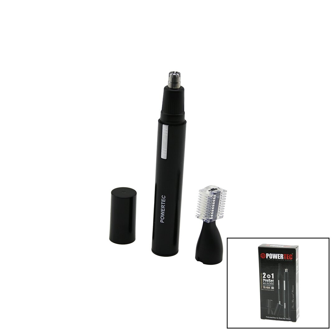 Powertec Tr-404 (2in1 Başlık) (Kalem Modeli) Kişisel Kıl Tüy Temizleme Cihazı (1-Burun-Kulak & 2-Kaş Başlık)(Usb Şarj)*60