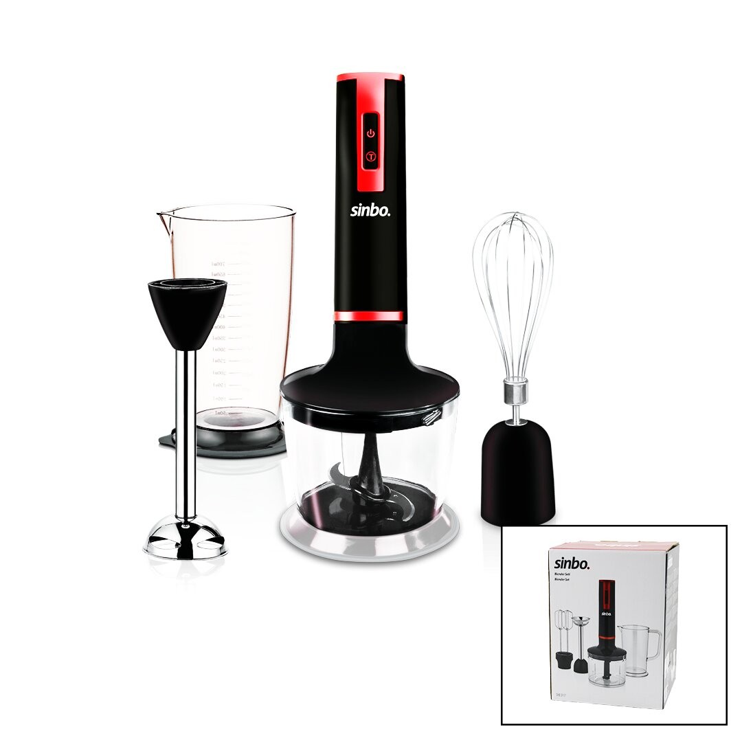 Sinbo Shb-3117 Blender Seti (Doğrayıcı & Mikser & Blender) (2 Kademe Hız) (Dc Motor & 300w) (700ml Hazne & 800ml Ölçü Kabı)*4