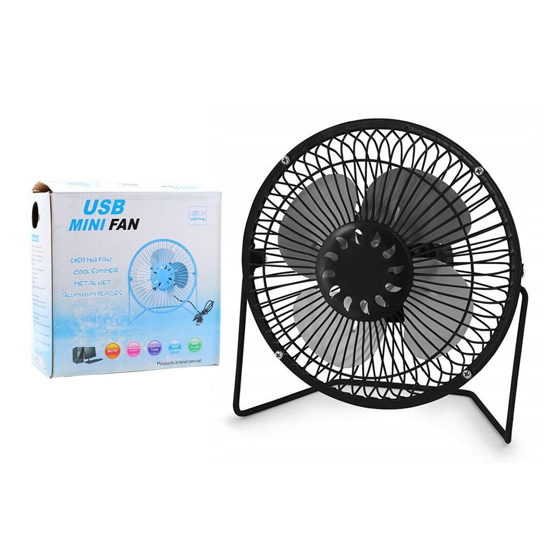 Dempower Usb Mını Fan Yr-F002 Dp-385 ( Usb & Mini Fan ) Masa Üstü Vantilatör ( Çap:18.5cm ) ( Metal Kasa & Ayak ) ( 4-Metal Pervane )*45