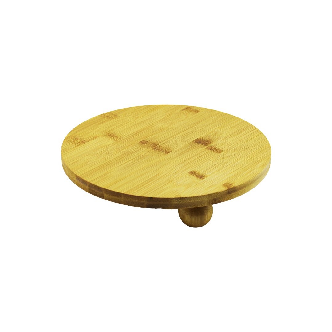 Pablıto Pbt-018 ( Yuvarlak=24.5cm ) ( 3 Mini Top Ayaklı ) Ahşap Bambu Sunum Tahtası & Mini Sofra*12