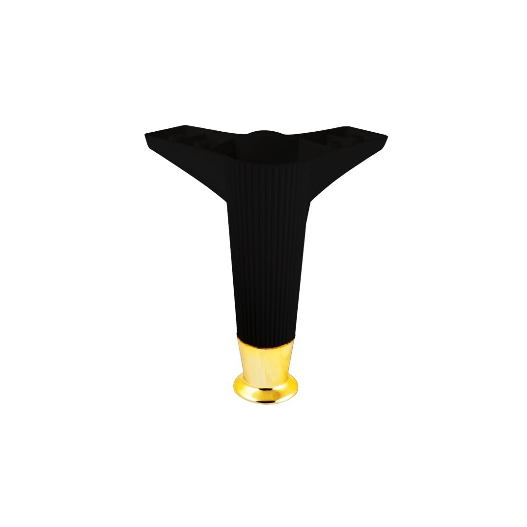 Ibico-935 ( 12cm & Siyah & Gold Uçlu ) Plastik Mobilya & Koltuk Ayak*10x5
