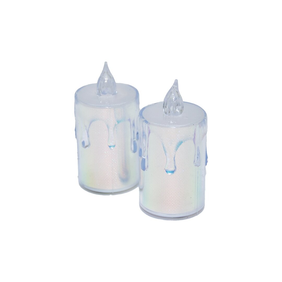 Smokeless Candles Enf-514 (Büyük Boy= Çap:3.5cm & Y: 5.8cm) (Damlalı Akan Mum Modeli) (Pilli) Led Mum (Mika Kristal Plastik)*24x20