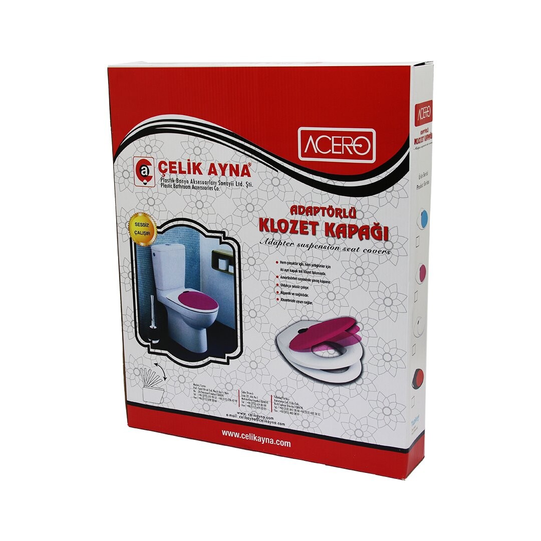 Çelik Ayna-208 Acero Çocuk Adaptörlü Klozet Kapak*6