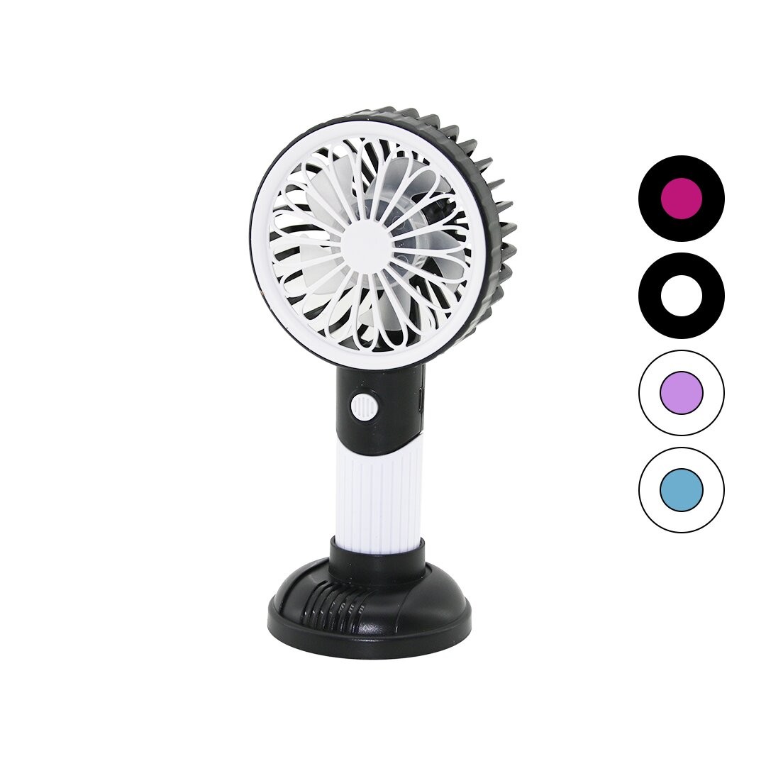 Handheld S-271 (Usb Şarjlı) Mini (El Fanı) (3kademe Hız) (Işıklı & Ayaklı)(Fan:8cm & Tut:8.8cm) (G.Pow:3w-Ç.Pow:1.6w)*168