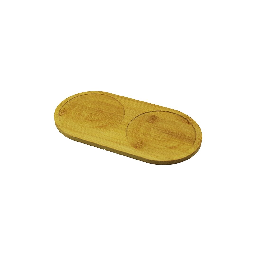 Pablıto Home Pbt-277 ( 2 Bölmeli ) ( Oval ) Ahşap Bambu Yağdanlık Altlık ( Mini Tepsi ) ( 20x10x0.8cm )*240