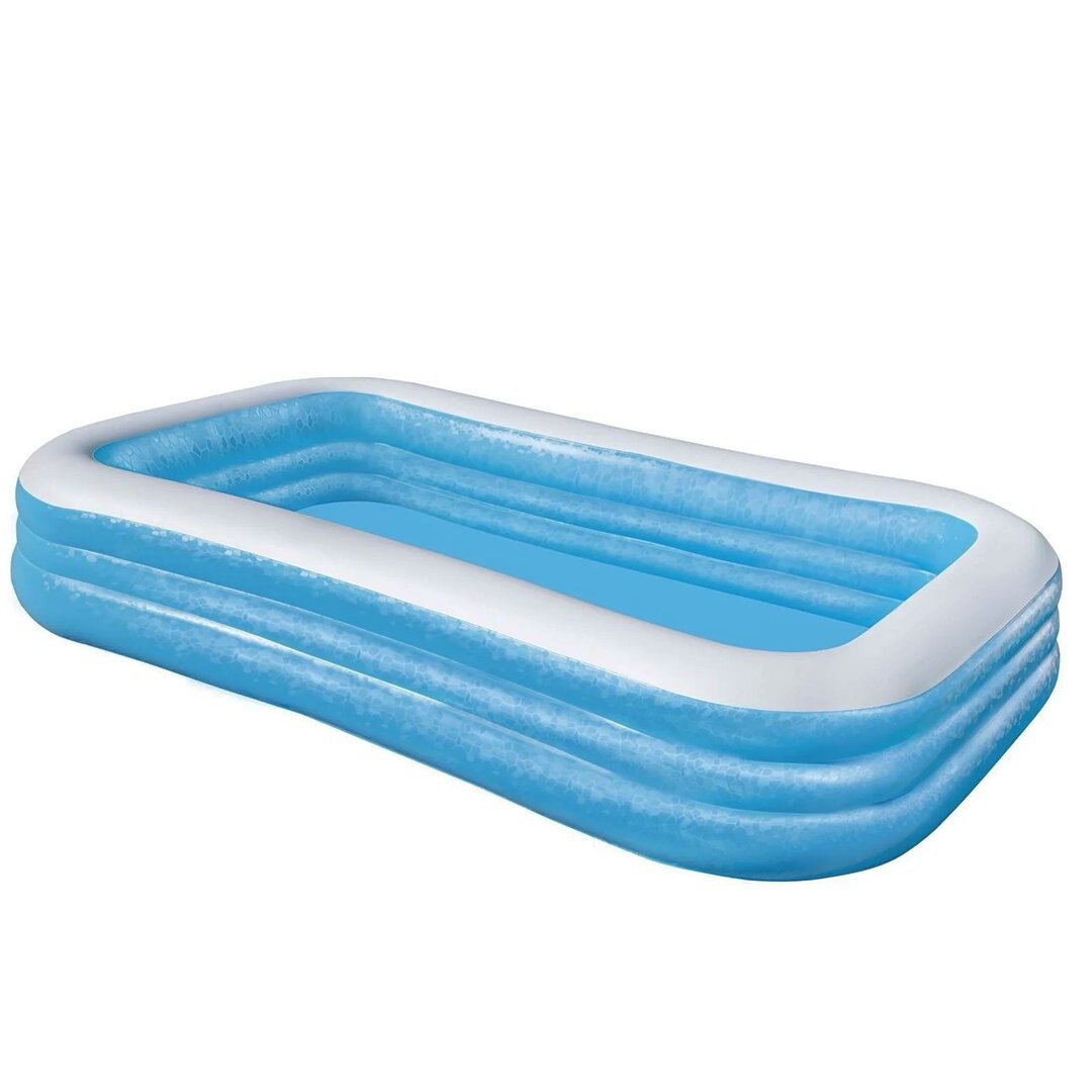 Bestway-54009 ( 3 Halka ) ( 1.16lt ) Dikdörtgen Aile Mavi Şişme Havuz ( 3.05x1.83x56cm ) ( 6+Yaş )*2=K