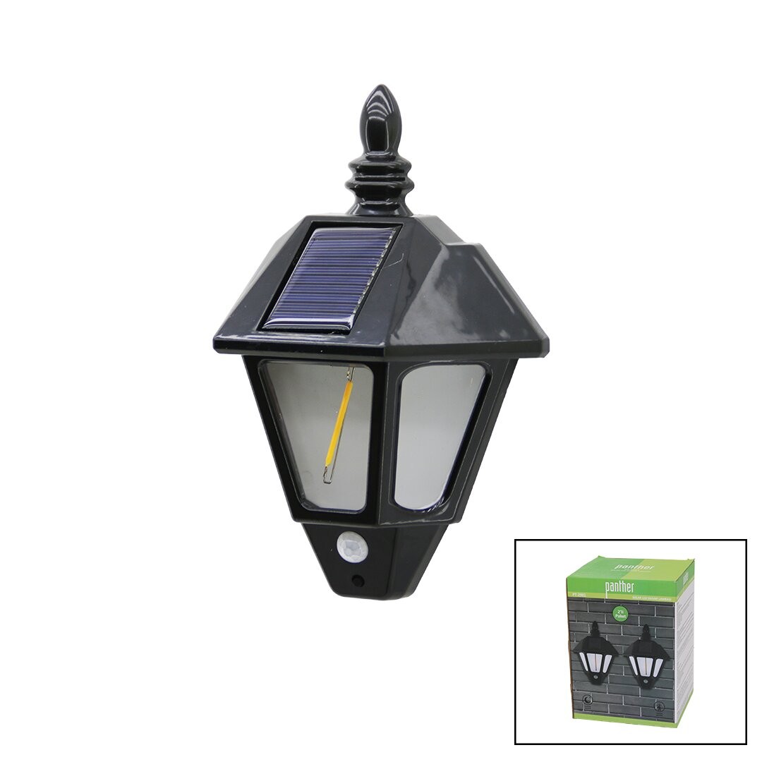 Panther Pt-2981 ( 2pcs ) (Solar & Güneş Enerjili) Duvar Lambası (Cob Led) (Sensörlü= 3 Mod Fonksiyon) (Bahçe-Balkon-Sokak)*100