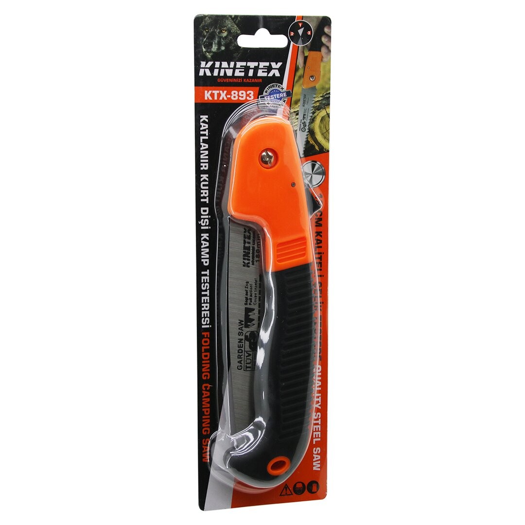 Kınetex Ktx-893 (Katlanır) (Kurt Dişi  Budama Testeresi ( Kilitli) (Testere:18cm & Kauçuk Kaplamalı Pls.Saplı: 39cm)*12x6