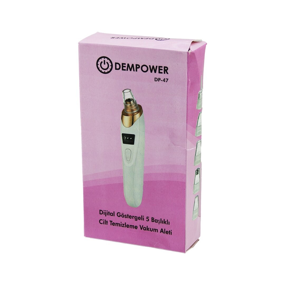 Dempower Dp-47 Cilt Bakım Aleti (Vakum) (Akne& Gözenek& Siyah Nokta Temizleme) (Usb Şarj & 5başlık) (Dijital G.& 3kademe Hız)*100