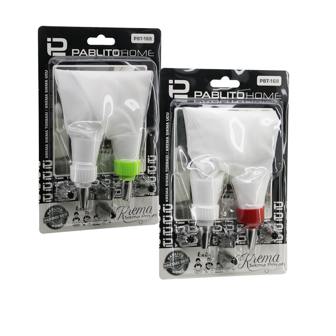 Pablito Home Pbt-169 (8pcs) Pastacı Krema Sıkma Seti ( 2ad-Krema Sıkma Torbası & 6ad-Metal Şekillendirme Uçları )*144