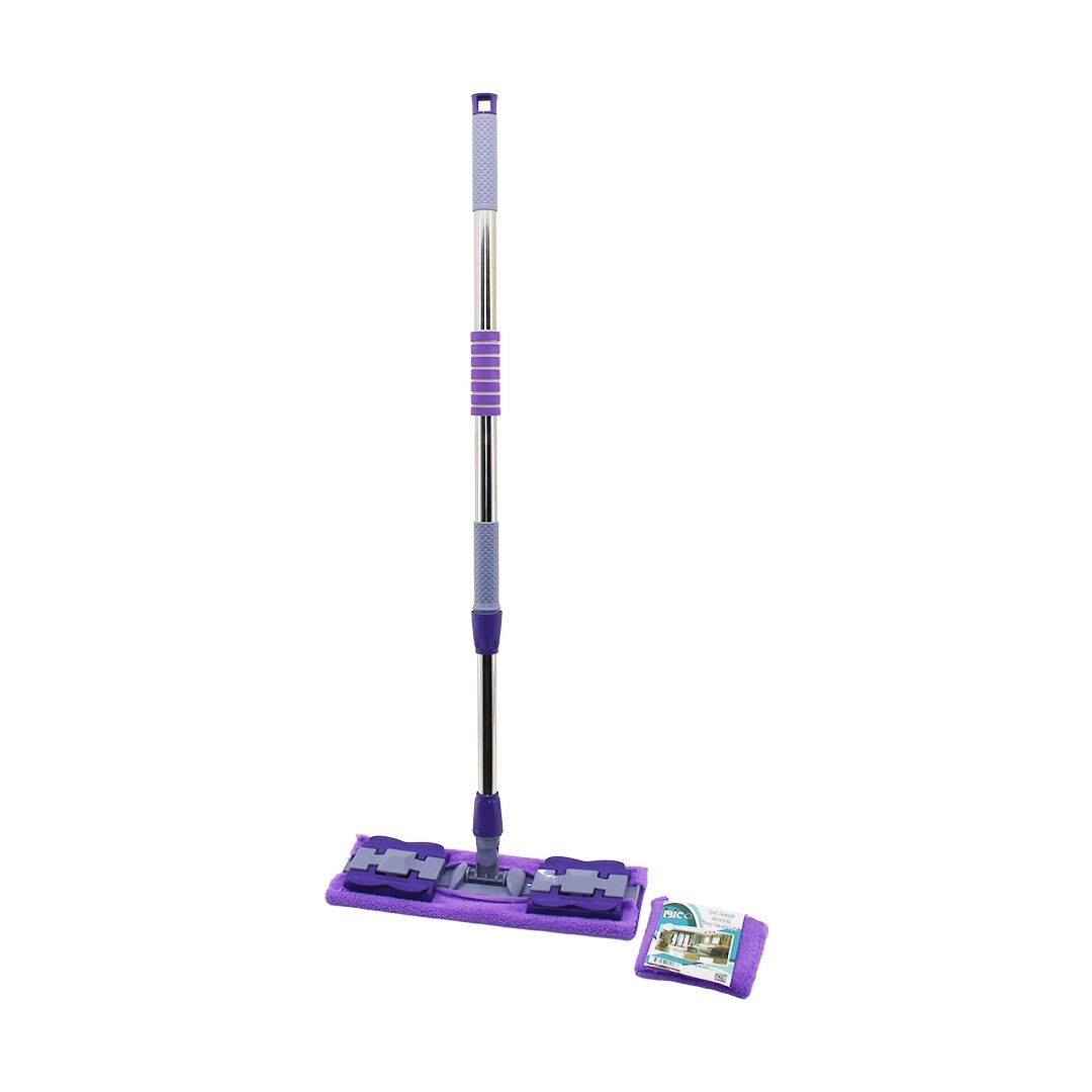 Ibico I21-018 Mandallı Yüzey Temizlik Palet Mop (M.Fiber Paspas & Yedekli) (Duvar Silme Mop) (Metal Uzayan Sap=70-107cm& 360°)*40