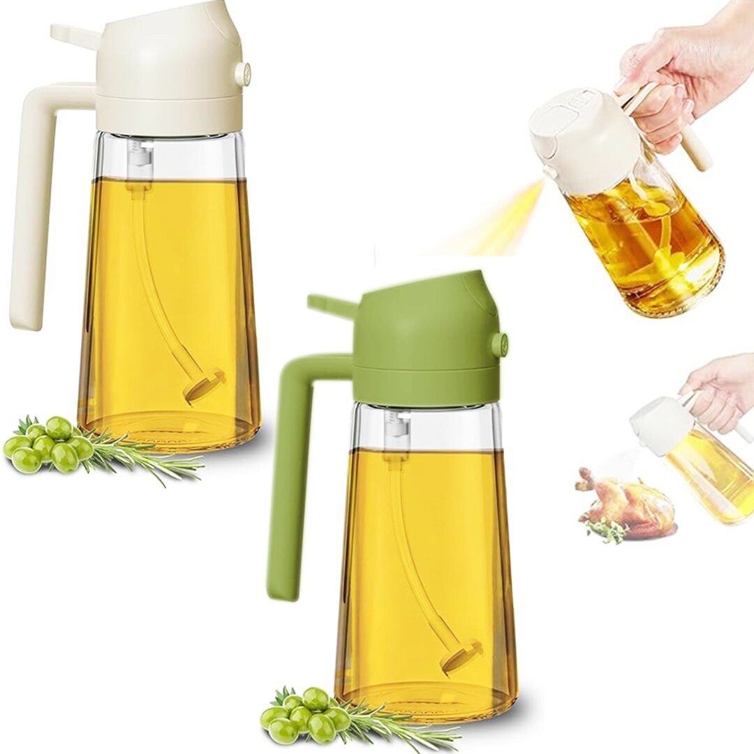 Baysa-1267 Cam Yağdanlık ( 2ın1=Spreyli & Akıtmalı ) ( Kilitli Kapaklı & Sürahi Modeli ) (450ml)*50
