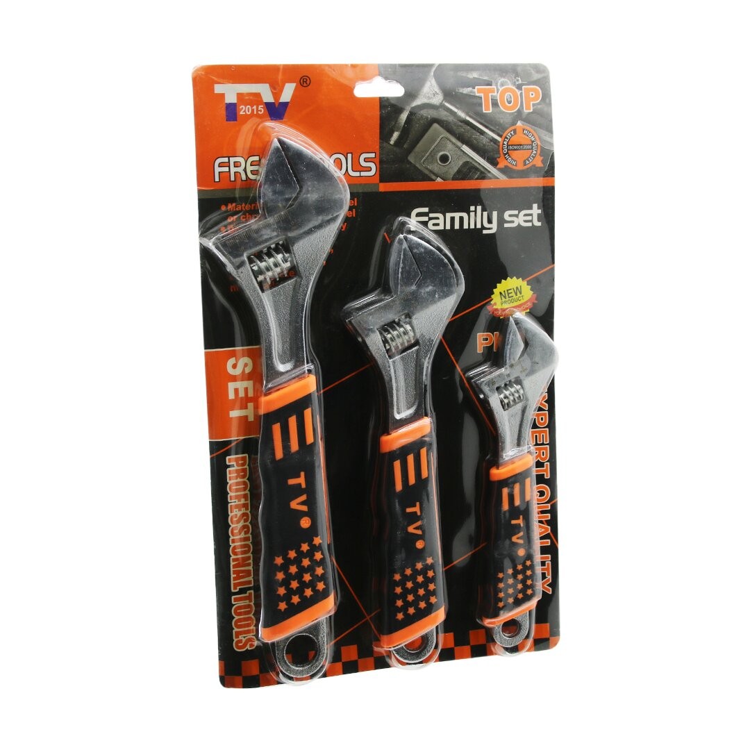 Family Tools ( Vakumlu ) ( 3lü ) Set ( No-8"-10"-12'' ) Kurbağacık Anahtar ( 200-250-300mm )*36