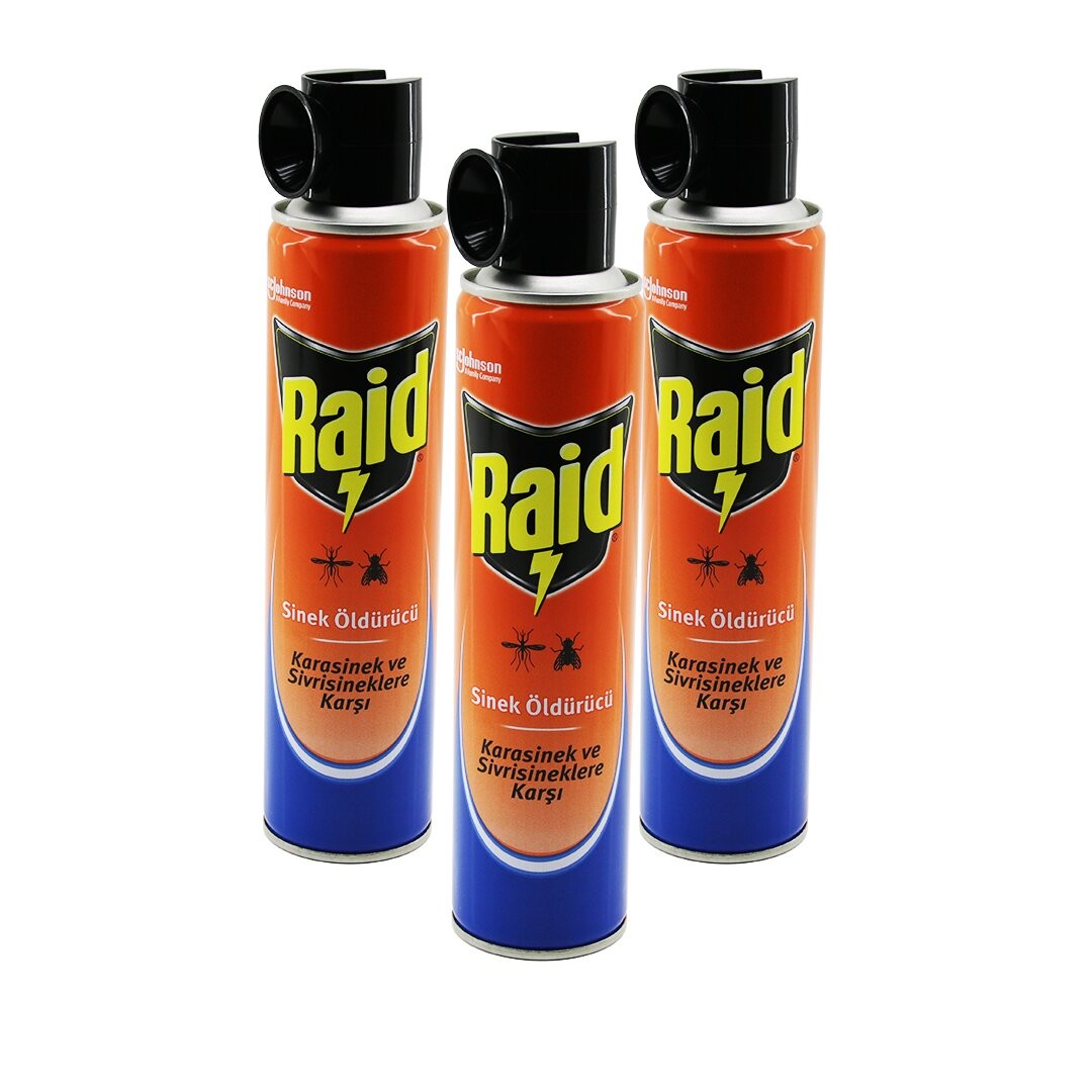 Raid ( Sprey= Klasik ) Karasinek & Sivrisinek Öldürücü & Savar Ilaç ( Turuncu Şişe ) ( 300ml )*12x4