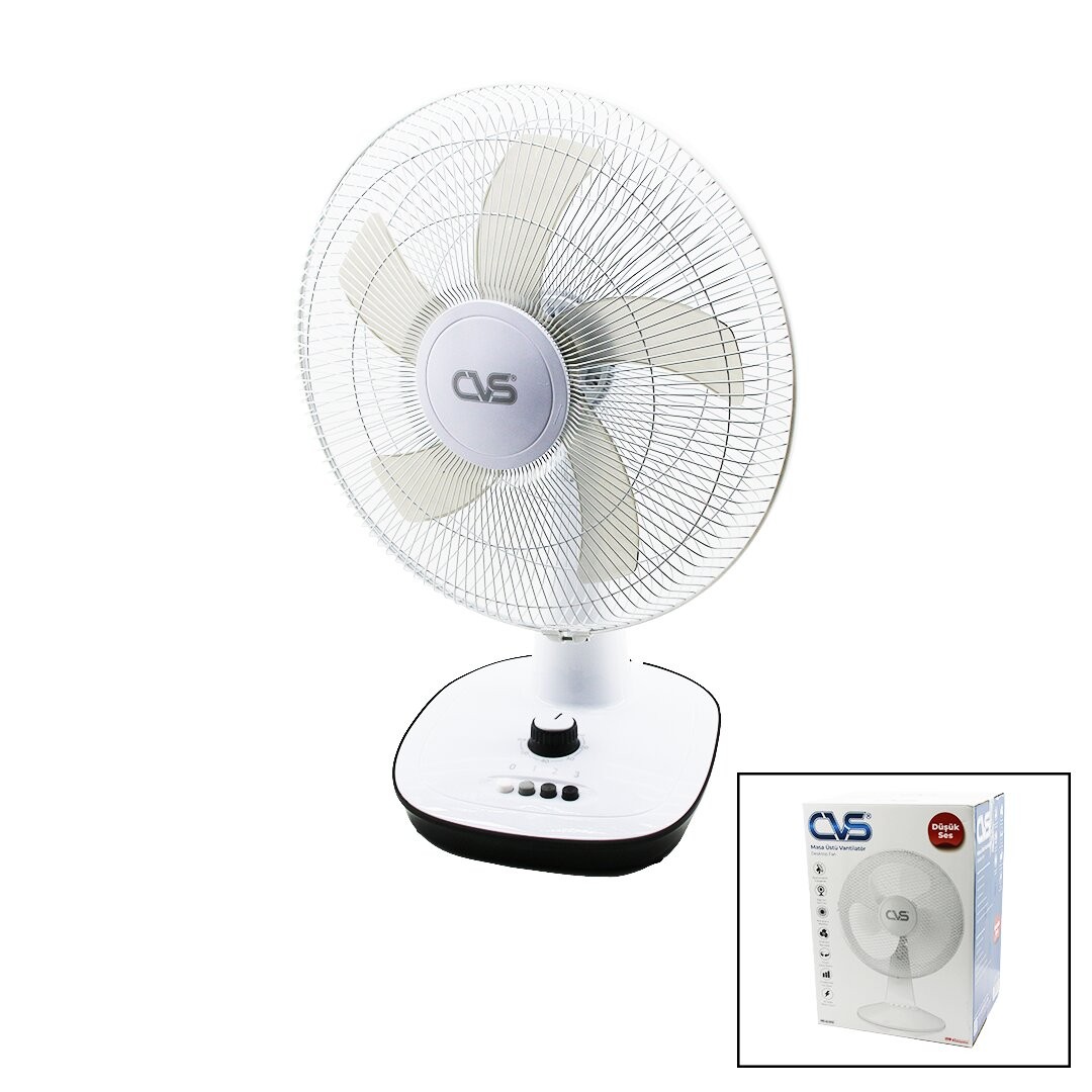 Cvs Dn-91020 91025 Portatif Masa Üstü Vantilatör ( 5 Kanat & 180° Ayarlı & 3 Kademeli Hız )*4