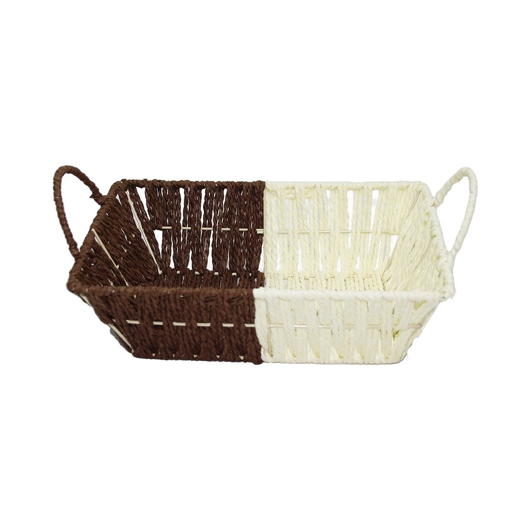 Yakut-8804 (D.Gen) (Hasır) (K.Rengi & Beyaz) Ekmek Sepeti (Kulplu & Metal Iskelet) (Taban: 13.5x20.5cm & Ağız: 19.5x26.5cm)*100