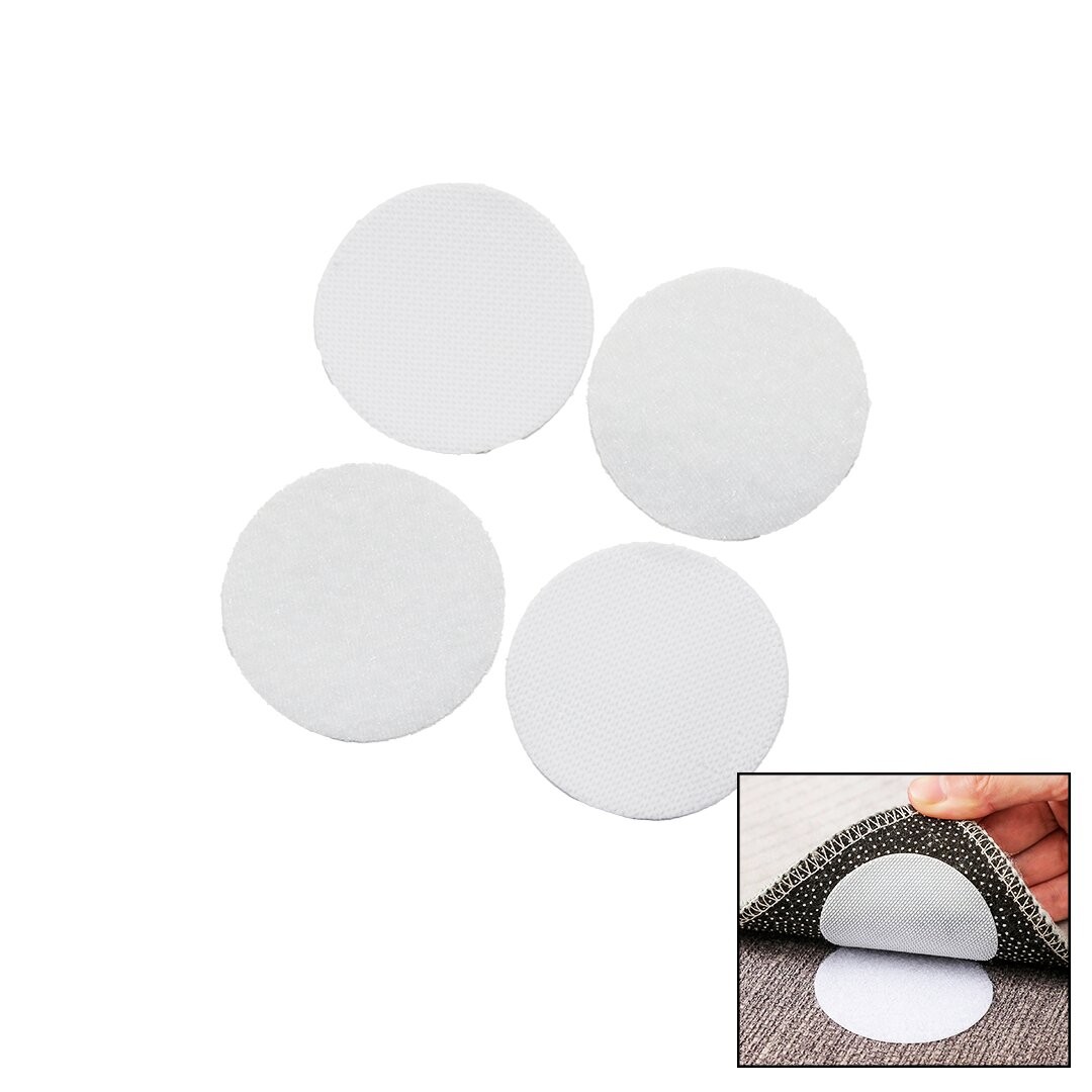 Baysa-1639 ( 10pcs ) ( Cırtlı & Yapışkanlı & Siyah ) ( Yuvarlak & Çap:5cm ) ( Çok Amaçlı ) Halı Kaydırmaz ( Keçe Ped )*25x20